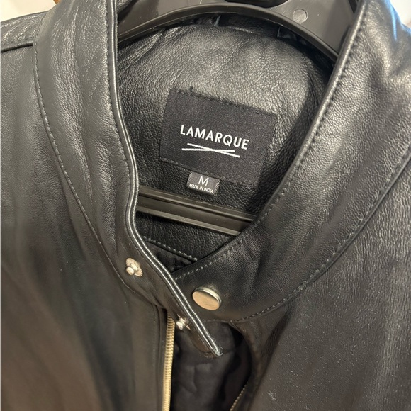 Lamarque Black Leather Bomber Jacket - Picture 2 of 2